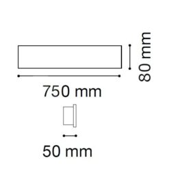 Ideal Lux Απλίκα Τοίχου Led Αλουμινίου Μαύρο 75cm 3000K Zig Zag Ap – 277226