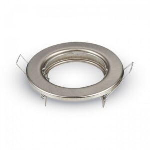 Μεταλλικό σποτάκι χωνευτό, νίκελ σατινέ, στρογγυλό, για λάμπες LED. Κατάλληλο για οροφές εσωτερικών χώρων.