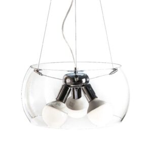 Κρεμαστό Φωτιστικό Οροφής 3xE27 Ø400 Γυαλί Διάφανο ACA DECOR – CX1009P40CL