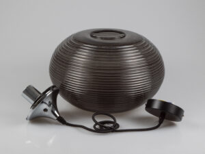 Κρεμαστό Φωτιστικό Οροφής Μονόφωτο E27 ø350 Γυαλί-Μέταλλο Μαύρο-Διάφανο V-TAC – 3880