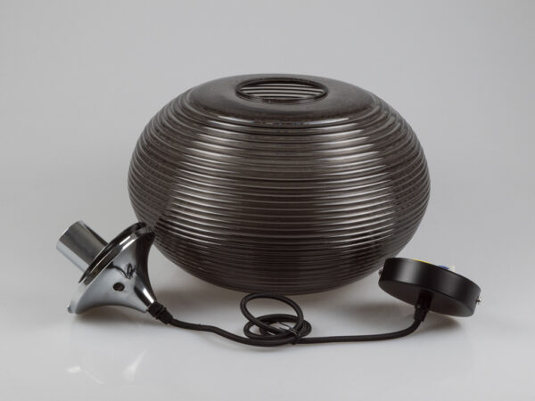 Κρεμαστό Φωτιστικό Οροφής Μονόφωτο E27 ø350 Γυαλί-Μέταλλο Μαύρο-Διάφανο V-TAC – 3880