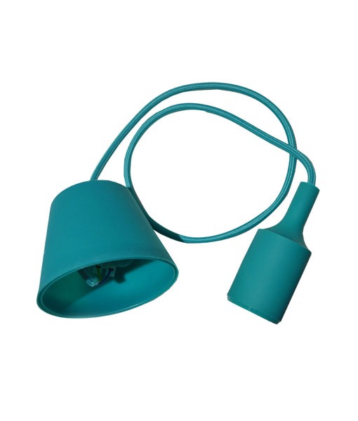 Μοντέρνο κρεμαστό φωτιστικό σιλικόνης σε τιρκουάζ χρώμα με μακρύ καλώδιο, ιδανικό για εσωτερική διακόσμηση.