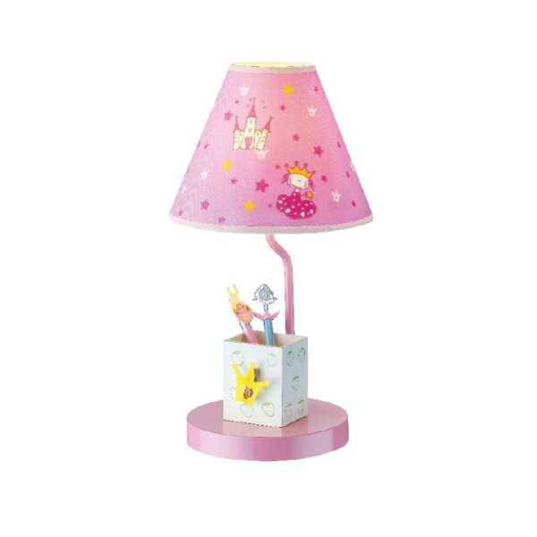 Παιδικό Πορτατίφ Πριγκίπισσα E27 με Μολυβοθήκη Ø210 Μέταλλο-MDF-Ύφασμα Πολύχρωμο ACA DECOR – MT120241