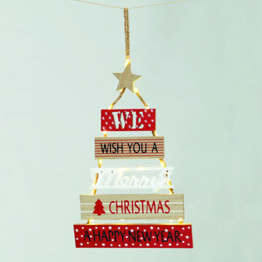 WOODEN SIGN XMAS TREE 20 ΘΕΡΜΑ LED ΛΑΜΠ ΜΠΑΤ: 2ΧAA(ΔΕΝ ΣΥΜΠ) IP20 4*39cm ACA – X07201190
