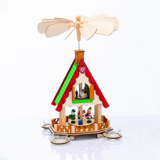WOODEN TEA LIGHT PYRAMID ICE SKATERS  ΔΙΑΚΟΣΜΗΤΙΚΟ (ΧΩΡΙΣ ΚΕΡΑΚΙΑ) 18x13x36cm ACA – X153602