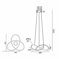 ACA DECOR Κρεμαστό Φωτιστικό LED 48w 2880lm 3000k σε Xρώμιο – HM92LEDP48CH