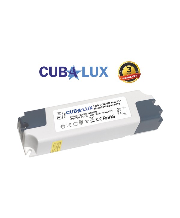 Τροφοδοτικό για LED 25W 12V Πλαστικό CUBALUX – CL13-0529