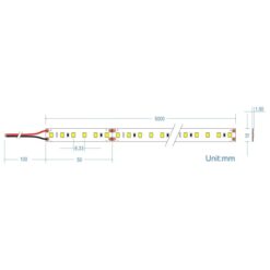 LED Ταινία 9.6W 24V CUBALUX Dimmable 883lm/m Αδιάβροχη IP65 Θερμό 2700K 5 Μέτρα CL50-0108