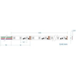 LED Ταινία 14.4W 12V CUBALUX Dimmable  Αδιάβροχη IP65 RGB Πολύχρωμη 5 Μέτρα CL50-0046