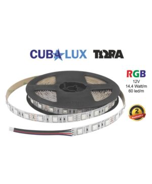 LED Ταινία 14.4W 12V CUBALUX Dimmable  Αδιάβροχη IP65 RGB Πολύχρωμη 5 Μέτρα CL50-0046