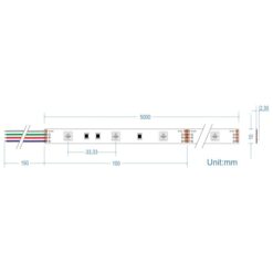 LED Ταινία 7.2W 12V CUBALUX Dimmable RGB Πολύχρωμη 5 Μέτρα CL50-0027