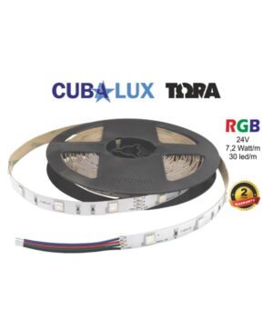 LED Ταινία 7.2W 24V CUBALUX Dimmable RGB Πολύχρωμη 5 Μέτρα CL50-0071