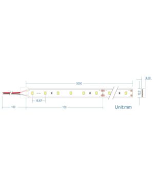 LED Ταινία 12W 24V CUBALUX Dimmable 1068lm/m Αδιάβροχη IP68 Θερμό 3000K 5 Μέτρα CL50-0087