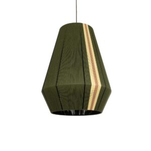 GloboStar® SALERNO 02335 Boho Κρεμαστό Φωτιστικό Πλέγμα Μονόφωτο 1 x E27 IP20 Πράσινο, Μπεζ & Καφέ Νήμα – Μ50 x Π50 x Υ60cm