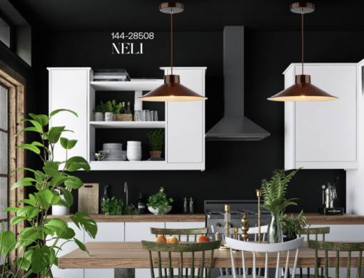 ΦΩΤΙΣΤΙΚΟ ΚΡΕΜΑΣΤΟ ΜΟΝΟΦΩΤΟ 1XΕ27 360X1150mm ΓΥΑΛΙΣΤΕΡΟ ΣΚΟΥΡΟ KOKKINO ARTE ILLUMINA NELI 144-28508