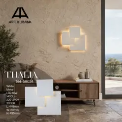ΦΩΤΙΣΤΙΚΟ TOIXOY LED 16W 1400Lm 3000Κ  450X440mm ΛΕΥΚΟ ARTE ILLUMINA THALIA EUROLAMP – 144-58024