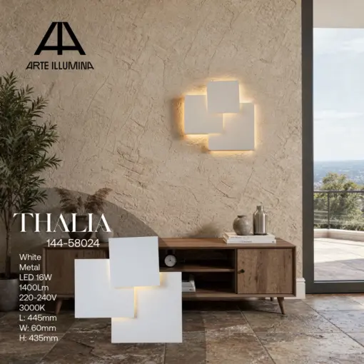 ΦΩΤΙΣΤΙΚΟ TOIXOY LED 16W 1400Lm 3000Κ  450X440mm ΛΕΥΚΟ ARTE ILLUMINA THALIA EUROLAMP – 144-58024