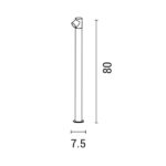 ΚΟΛΩΝΑΚΙ ΑΛΟΥΜΙΝΙΟΥ 5W Φ55XH:800mm IP65 3000K ΜΑΥΡΟ ARTE ILLUMINA EUROLAMP – 145-20650