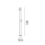 ΚΟΛΩΝΑΚΙ ΑΛΟΥΜΙΝΙΟΥ 2Χ5W Φ55XH:1200mm IP65 3000K ΜΑΥΡΟ ARTE ILLUMINA EUROLAMP – 145-20651