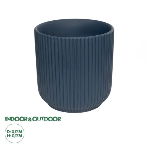 GloboStar® Artificial Garden ULUWATU 20520 Διακοσμητική Κεραμική Γλάστρα Μπλέ Π17 x M17 x Υ17