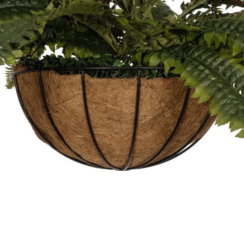 GloboStar® Artificial Garden FERN HANGING PLANT 20622 Τεχνητό Κρεμαστό Διακοσμητικό Φυτό Φτέρης Π90 x Μ90 x Y70cm
