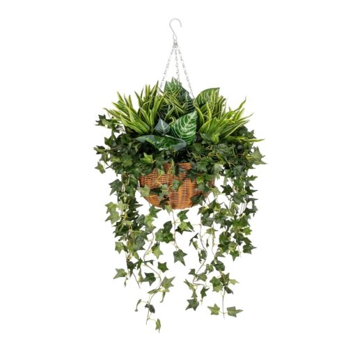 GloboStar® Artificial Garden VARIOUS HANGING PLANT 20623 Τεχνητό Κρεμαστό Διακοσμητικό Φυτό Φτέρης Π60 x Μ60 x Y70cm