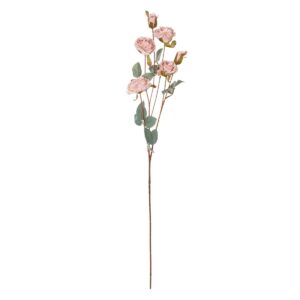 GloboStar® Artificial Garden PINK ROSE BRANCH 21142 Τεχνητό Διακοσμητικό Κλαδί Τριαντάφυλλα Ροζ Y80cm