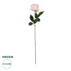 GloboStar® Artificial Garden PINK ROSE BRANCH 21148 Τεχνητό Διακοσμητικό Κλαδί Τριαντάφυλλα Ροζ Y63cm