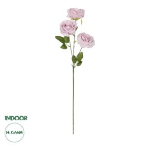 GloboStar® Artificial Garden PURPLE ROSE BRANCH 21194 Τεχνητό Διακοσμητικό Κλαδί Τριαντάφυλλα Μωβ Y66cm