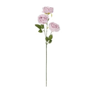 GloboStar® Artificial Garden PURPLE ROSE BRANCH 21194 Τεχνητό Διακοσμητικό Κλαδί Τριαντάφυλλα Μωβ Y66cm