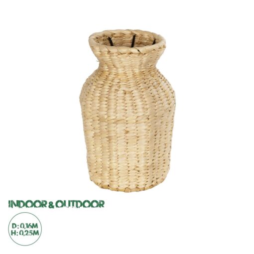GloboStar® Artificial Garden HAVANA 21222 Διακοσμητικό Πλεκτό Καλάθι – Κασπώ Γλάστρα – Flower Pot Μπεζ Μ16 x Π16 x Υ25cm