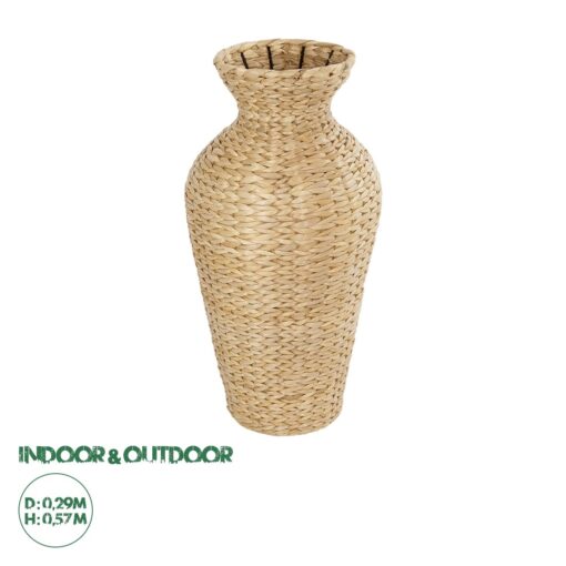 GloboStar® Artificial Garden HAVANA 21229 Διακοσμητικό Πλεκτό Καλάθι – Κασπώ Γλάστρα – Flower Pot Μπεζ Π29 x M29 x Υ57cm