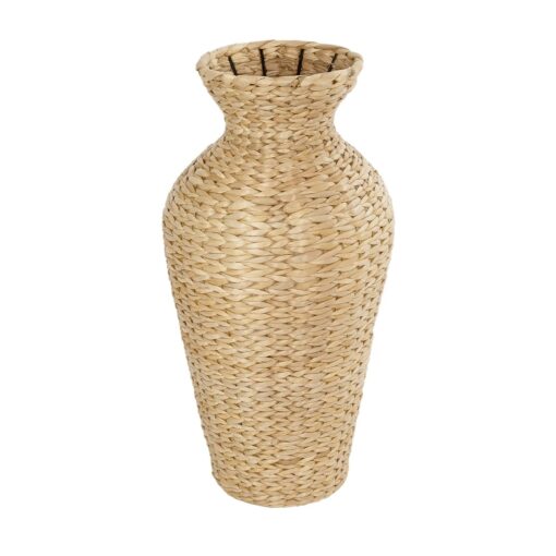 GloboStar® Artificial Garden HAVANA 21229 Διακοσμητικό Πλεκτό Καλάθι – Κασπώ Γλάστρα – Flower Pot Μπεζ Π29 x M29 x Υ57cm