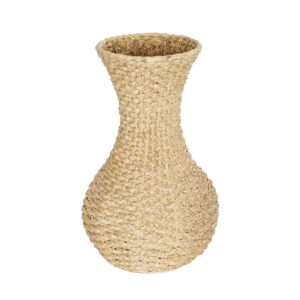 GloboStar® Artificial Garden SANDIAGO 21234 Διακοσμητικό Πλεκτό Καλάθι – Κασπώ Γλάστρα – Flower Pot Μπεζ Π25 x M25 x x Υ40cm