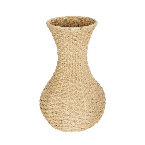 GloboStar® Artificial Garden SANDIAGO 21234 Διακοσμητικό Πλεκτό Καλάθι – Κασπώ Γλάστρα – Flower Pot Μπεζ Π25 x M25 x x Υ40cm