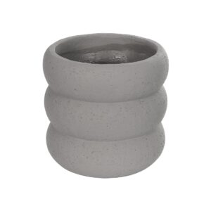 GloboStar® Artificial Garden ALBERT 21248 Διακοσμητική Κεραμική Γλάστρα ΓΚΡΙ Π18 x Μ18 x Υ16 cm