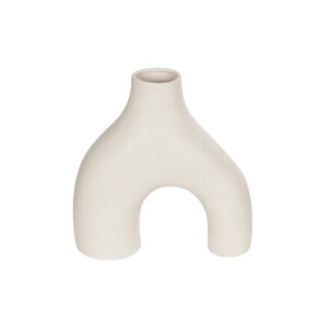 GloboStar® Artificial Garden TOLEDO 21250 Διακοσμητικό Κεραμικό Βάζo Μπεζ Π23 x Μ10 x Υ24 cm