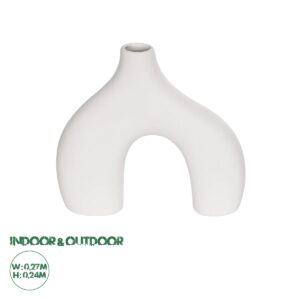 GloboStar® Artificial Garden TOLEDO 21251 Διακοσμητικό Κεραμικό Βάζo Λευκό Π27 x Μ6 x Υ24 cm