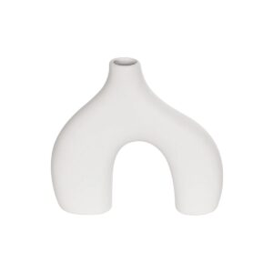 GloboStar® Artificial Garden TOLEDO 21251 Διακοσμητικό Κεραμικό Βάζo Λευκό Π27 x Μ6 x Υ24 cm