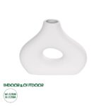 GloboStar® Artificial Garden HORIZON 21253 Διακοσμητικό Κεραμικό Βάζo Λευκό Π18 x Μ6 x Υ15 cm
