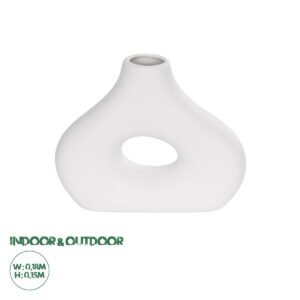 GloboStar® Artificial Garden HORIZON 21253 Διακοσμητικό Κεραμικό Βάζo Λευκό Π18 x Μ6 x Υ15 cm