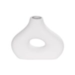 GloboStar® Artificial Garden HORIZON 21253 Διακοσμητικό Κεραμικό Βάζo Λευκό Π18 x Μ6 x Υ15 cm