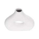 GloboStar® Artificial Garden HORIZON 21253 Διακοσμητικό Κεραμικό Βάζo Λευκό Π18 x Μ6 x Υ15 cm