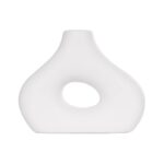 GloboStar® Artificial Garden HORIZON 21253 Διακοσμητικό Κεραμικό Βάζo Λευκό Π18 x Μ6 x Υ15 cm