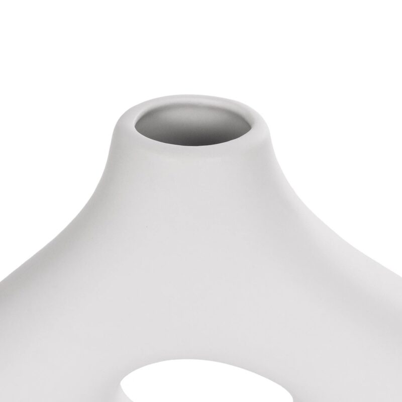 GloboStar® Artificial Garden HORIZON 21253 Διακοσμητικό Κεραμικό Βάζo Λευκό Π18 x Μ6 x Υ15 cm