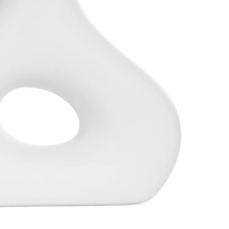 GloboStar® Artificial Garden HORIZON 21253 Διακοσμητικό Κεραμικό Βάζo Λευκό Π18 x Μ6 x Υ15 cm