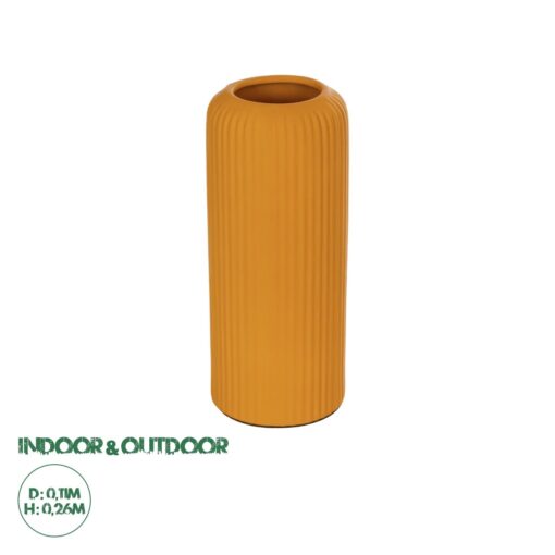 GloboStar® Artificial Garden CANGUU 21255 Διακοσμητικό Κεραμικό Βάζo Πορτοκαλί Π11 x Μ11 x Υ26 cm