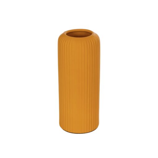 GloboStar® Artificial Garden CANGUU 21255 Διακοσμητικό Κεραμικό Βάζo Πορτοκαλί Π11 x Μ11 x Υ26 cm