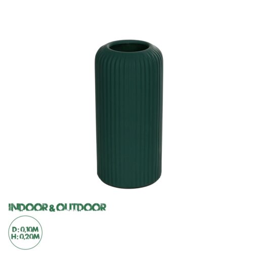 GloboStar® Artificial Garden KUTA 21256 Διακοσμητικό Κεραμικό Βάζo Πράσινο Π10 x Μ10 x Υ20 cm