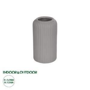 GloboStar® Artificial Garden LOVINA 21257 Διακοσμητικό Κεραμικό Βάζo Γκρι Π9 x Μ9 x Υ16 cm